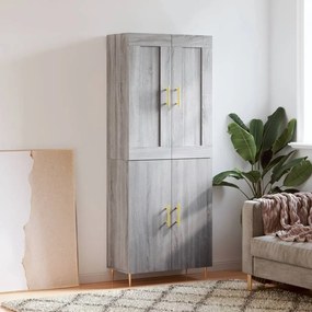 vidaXL Armário alto 69,5x34x180 cm derivados de madeira sonoma cinza