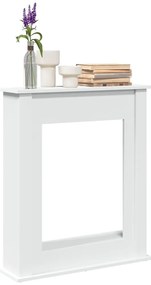 vidaXL Cornija de lareira 75x20x87,5 cm derivados de madeira branco