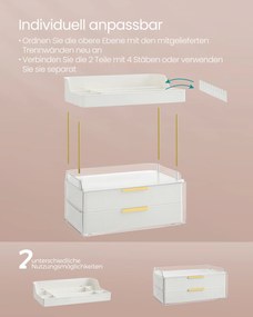 Organizador de maquilhagem 4 níveis 20 x 32 x 39,1 cm, branco