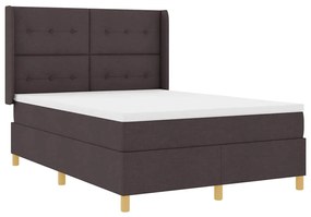 Cama Box com Colchão Castanho Escuro 140x190 cm
