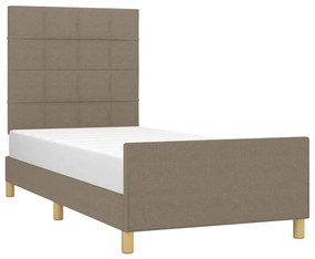 Estrutura de cama sem colchão 90x190 cm tecido cinzento