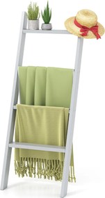 Suporte toalhas em forma escada de 4 níveis  50 × 7,5 × 137 cm cinza