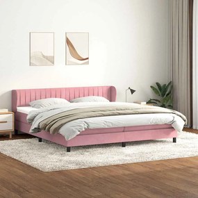 vidaXL Cama com molas/colchões 180x210 cm veludo Rosa