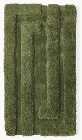 Tapete felpudo com pelo comprido em relevo Genève verde escuro