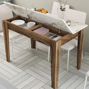 Mesa de Cozinha Kiev – Nogueira e Branco – 110x75x72 cm
