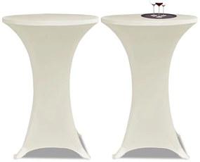 Toalha de Mesa elástica Ø80, Creme / 2 peças