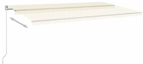 Toldo retrátil manual com LED 600x300 cm cor creme
