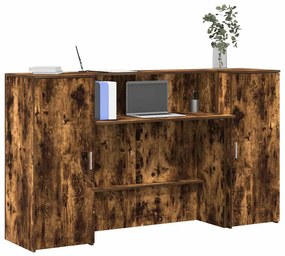 vidaXL Balcão recepção 180x50x103,5 cm madeira carvalho fumado
