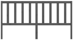 Cabeceira de cama 186x4x100 cm pinho maciço cinzento
