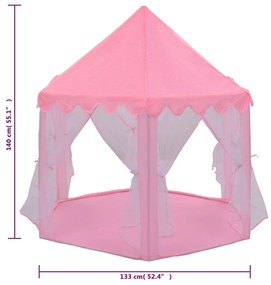 Tenda de brincar princesas c/ 250 bolas 133x140 cm rosa