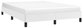 Estrutura de cama 140x200 cm couro artificial branco