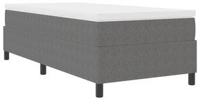 Cama Box Spring com Colchão Cinza Individual Tecido de Veludo