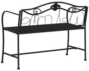 Banco de jardim de 2 lugares 104 cm aço preto