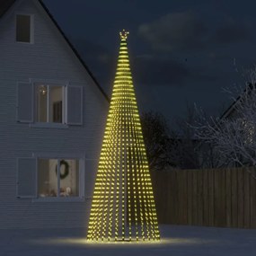 358072 vidaXL Iluminação p/ árvore de Natal cone 1544 LED 500cm branco quente