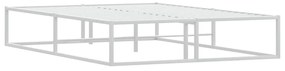 Estrutura de cama sem colchão branco 140x200 cm metal
