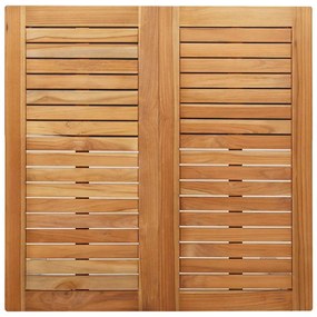 Conjunto de Jantar de Jardim com 5 Peças de Madeira de Teca e Aço Inox