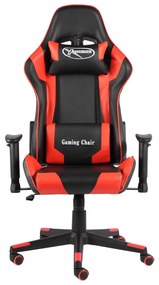 Cadeira de gaming giratória PVC vermelho