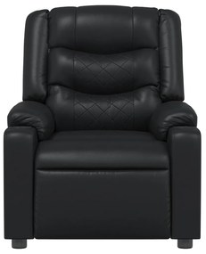 Poltrona de massagens reclinável couro artificial preto