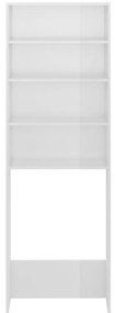 Armário máquina lavar roupa 64x24x190 cm branco brilhante