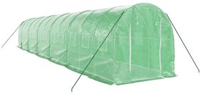 Estufa com estrutura de aço 24 m² 12x2x2 m verde