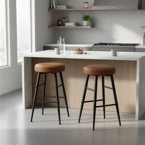 Conjunto de 2 bancos de bar 49,5 x 49,5 x 63 cm castanhos
