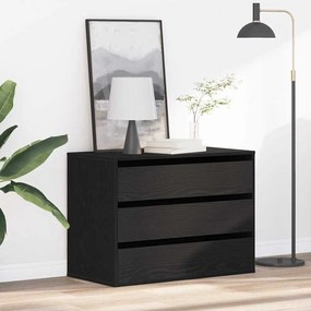 vidaXL Chest of Drawers de Canto em Carvalho Preto 80x41x58 cm Madeira Engenharia