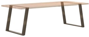 Pés para mesa de jantar em formato de U, 2 peças, aço natural, 90 x (7