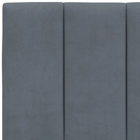 Almofadão de cabeceira 160 cm veludo cinzento-escuro