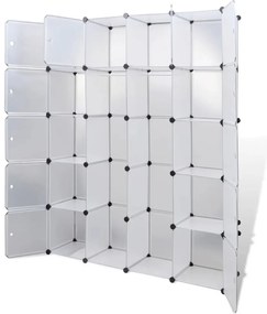 Armário plástico modular 14 gavetas 37x146x180,5cm branco