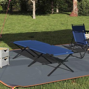 vidaXL Cama de Camping Dobrável Azul 210 x 80 x 46 cm Tecido Oxford