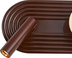 Conjunto de 2 Candeeiros de Parede Retro Castanho Incl. LED Regulável em 3 Passos e USB-C - Lila