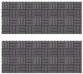 3054434 vidaXL Ladrilhos de terraço 20 pcs 30x30 cm acácia maciça cinzento