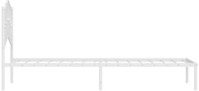 Estrutura de cama com cabeceira 90x200 cm metal branco