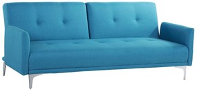 Sofá-cama de 3 lugares em tecido azul marinho LUCAN Beliani