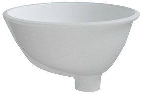 Lavatório casa de banho oval 33x29x16,5 cm cerâmica branco