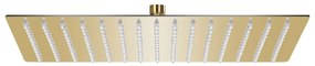 vidaXL Cabeça de chuveiro retangular 40x30 cm aço inoxidável dourado