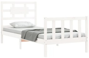 Estrutura de cama com cabeceira 90x200 cm madeira maciça