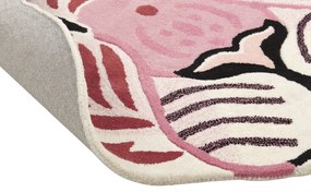 Tapete para crianças em lã rosa impressão de tigre 120 x 110 cm PARKER Beliani