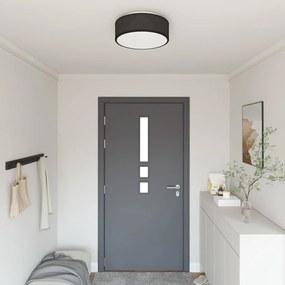 vidaXL Lâmpada de teto com holofotes Preto 38 x 38 x 13,5 cm tecido