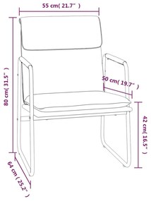 Cadeira lounge 55x64x80 cm tecido cinzento-claro