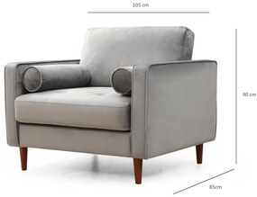 Cadeira Wing Rome – Cinza Claro – 105x85x90 cm
