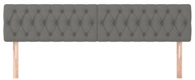 Cabeceira de cama 2 pcs tecido 100x7x78/88 cm cinzento-escuro