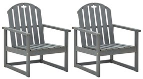 vidaXL Cadeirões de jardim 2 pcs madeira de acácia maciça cinzento