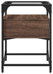 Mesa de cabeceira 40x40x55 cm deriv. madeira carvalho castanho