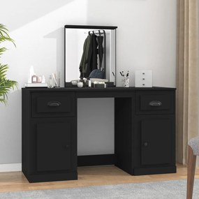vidaXL Toucador com espelho 130x50x132,5 cm preto