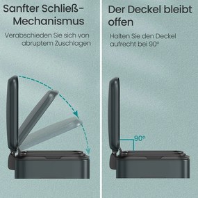 Caixote do lixo com 2 compartimentos 44,4 x 40,8 x 60,2 cm verde acinzentado