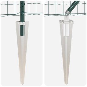 Cerca Euro com 7 Postes Espinhos 1.5x10 m Aço Galvanizado Verde