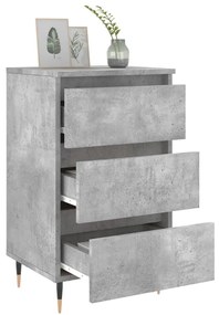Mesas de cabeceira 2 pcs derivados madeira cinza cimento