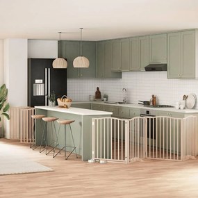 vidaXL Portão para cães com porta dobrável 10 painéis 800 cm álamo