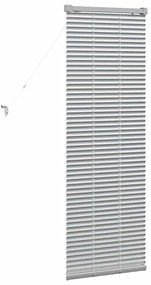 Persiana de Janela com cortinas Manual Prata 80 x 130 cm Alumínio